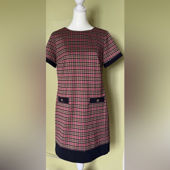TOMMY HILFIGER Plaid Short Sleeve Dress Size 8 - Picture 1 of 9